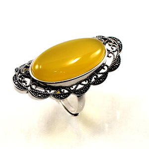 9310774-Solid-Sterling-Silver-Yellow-Agate-Solitaire-Adjustable-Size-Ring