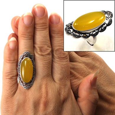 9310774-Solid-Sterling-Silver-Yellow-Agate-Solitaire-Adjustable-Size-Ring