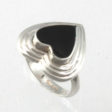 Load image into Gallery viewer, 9310791-Solid-Silver-925-Featuring-Genuine-Black-Onyx-Heart-Ring