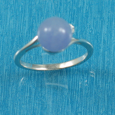 Sterling Silver Lavender Jade & CZ Accent Ring (8mm)
