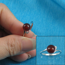 Load image into Gallery viewer, 9311054-Cute-Solid-Sterling-Silver-Carnelian-Cubic-Zirconia-Ring