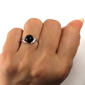 9312261-Solid-Sterling-Silver-Cubic-Zirconia-Genuine-Black-Onyx-Ring