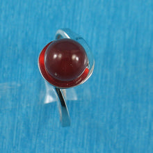 Load image into Gallery viewer, 9319894-Solid-Sterling-Silver-Rhodium-Plated-Carnelian-Solitaire-Ring