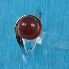 Load image into Gallery viewer, 9319894-Solid-Sterling-Silver-Rhodium-Plated-Carnelian-Solitaire-Ring