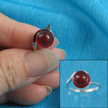 Load image into Gallery viewer, 9319894-Solid-Sterling-Silver-Rhodium-Plated-Carnelian-Solitaire-Ring