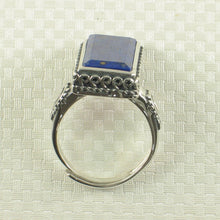 Load image into Gallery viewer, 9320051-Solid-Sterling-Silver-Natural-Blue-Lapis-Lazuli-Solitaire-Ring