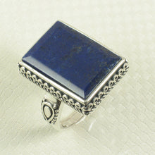 Load image into Gallery viewer, 9320053-Solid-Sterling-Silver-Natural-Blue-Lapis-Lazuli-Solitaire-Ring