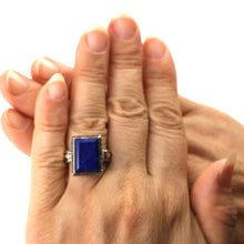 Load image into Gallery viewer, 9320058-Natural-Blue-Lapis-Lazuli-Solitaire-Ring-Solid-Sterling-Silver