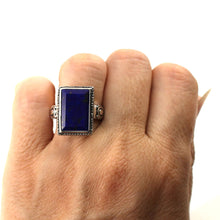 Load image into Gallery viewer, 9320059-Natural-Blue-Lapis-Lazuli-Solitaire-Ring-Solid-Sterling-Silver