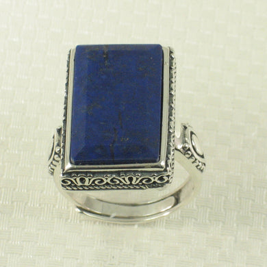 Solid Sterling Silver Natural Blue Lapis Lazuli Solitaire Ring