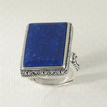 Load image into Gallery viewer, 9320062-Solid-Sterling-Silver-Natural-Blue-Lapis-Lazuli-Solitaire-Ring