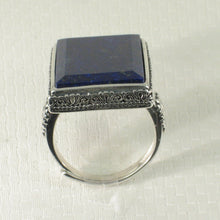 Load image into Gallery viewer, 9320063-Solid-Sterling-Silver-Natural-Blue-Lapis-Lazuli-Solitaire-Ring
