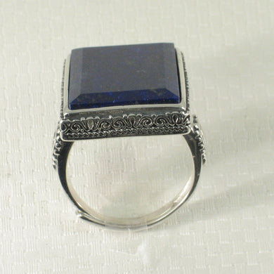 Sterling silver Natural Lapis Lazuli  Adjustable Size Ring