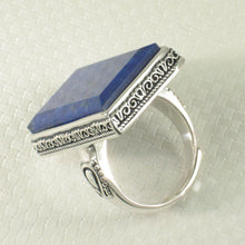 Load image into Gallery viewer, 9320064-Solid-Sterling-Silver-Natural-Blue-Lapis-Lazuli-Solitaire-Ring
