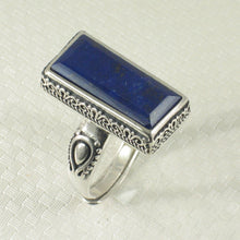 Load image into Gallery viewer, 9320065-Solid-Sterling-Silver-Natural-Blue-Lapis-Lazuli-Solitaire-Ring