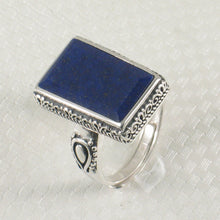 Load image into Gallery viewer, 9320066-Solid-Sterling-Silver-Natural-Blue-Lapis-Lazuli-Solitaire-Ring