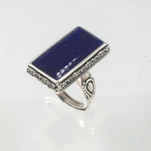 Load image into Gallery viewer, 9320069B-Solid-Sterling-Silver-Genuine-Blue-Lapis-Lazuli-Solitaire-Ring