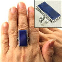 Load image into Gallery viewer, 9320071-Genuine-Blue-Lapis-Lazuli-Solid-Sterling-Silver-Solitaire-Ring