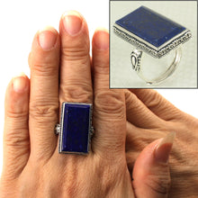 Load image into Gallery viewer, 9320072-Genuine-Blue-Lapis-Lazuli-Solitaire-Ring-Solid-Sterling-Silver