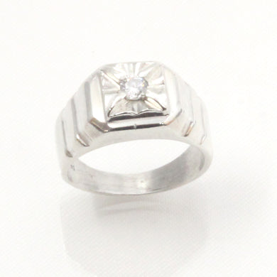 Sterling Silver Cubic Zirconia Solitaire Ring