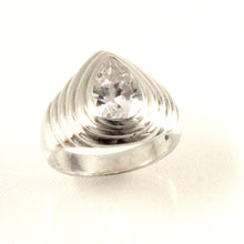 Load image into Gallery viewer, 9320130-Solid-Sterling-Silver-925-Classic-Pear-Cubic-Zirconia-Solitaire-Ring
