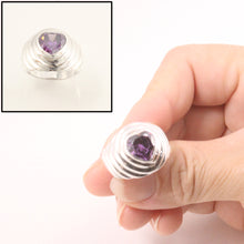 Load image into Gallery viewer, 9320161-Solid-Sterling-Silver-925-Classic-Heart-Amethyst-Solitaire-Ring