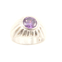 Load image into Gallery viewer, 9320170-Solid-Sterling-Silver-925-Classic-Round-Cut-Amethyst-Solitaire-Ring