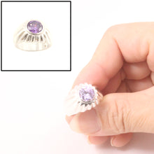 Load image into Gallery viewer, 9320170-Solid-Sterling-Silver-925-Classic-Round-Cut-Amethyst-Solitaire-Ring