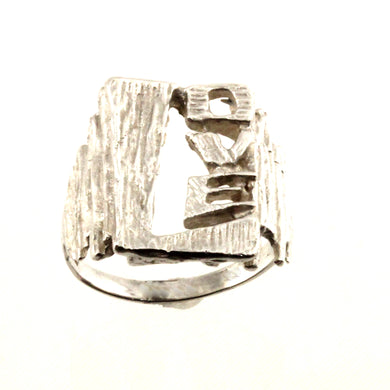 Sterling Silver Handmade Love Solitaire Ring