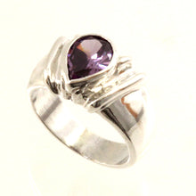 Load image into Gallery viewer, 9320211-Solid-Sterling-Silver-925-Handmade-Pear-Amethyst-Solitaire-Ring