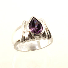Load image into Gallery viewer, 9320211-Solid-Sterling-Silver-925-Handmade-Pear-Amethyst-Solitaire-Ring