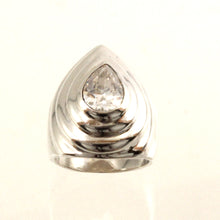 Load image into Gallery viewer, 9320220-Solid-Sterling-Silver-925-Handmade-Pear-Cubic-Zirconia-Solitaire-Ring