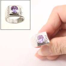 Load image into Gallery viewer, 9320240-Solid-Sterling-Silver-925-Antique-Cushion-Amethyst-Solitaire-Ring