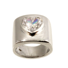 Load image into Gallery viewer, 9320260-Solid-Sterling-Silver-925-Heart-Cubic-Zirconia-Solitaire-Ring