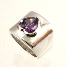Load image into Gallery viewer, 9320261-Solid-Sterling-Silver-925-Heart-Amethyst-Solitaire-Ring