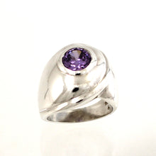 Load image into Gallery viewer, 9320271-Solid-Sterling-Silver-925-Round-Brilliant-Cut-Amethyst-Solitaire-Ring