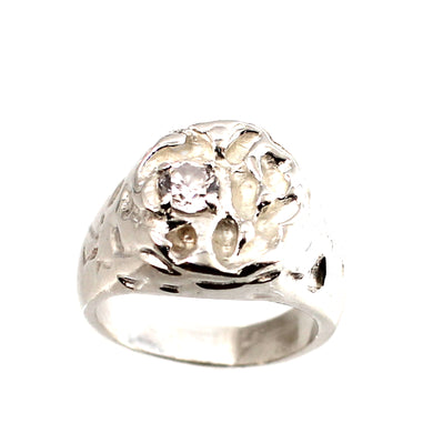 Sterling Silver Cubic Zirconia Solitaire Ring (Large)