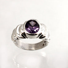 Load image into Gallery viewer, 9320311-Solid-Sterling-Silver-925-Round-Brilliant-Cut-Amethyst-Solitaire-Ring