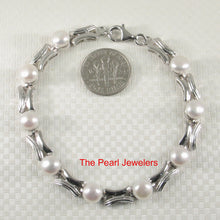 Load image into Gallery viewer, 9400020-Silver-925-Genuine-White-Freshwater-Pearl-9-Segments-Bracelets