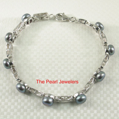 9400021-Silver-925-Black-Genuine-Freshwater-Pearl-9-Segments-Bracelets