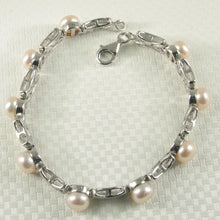 Load image into Gallery viewer, 9400024-Genuine-Lavender-Freshwater-Pearl-Bracelet-925-Sterling-Silver-Links