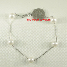Load image into Gallery viewer, 9400090-White-Semi-Round-Freshwater-Pearl-Bracelet-925-Solid-Sterling-Silver