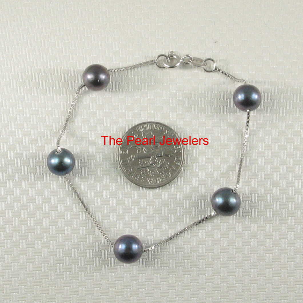 9400091-Black-Semi-Round-Freshwater-Pearl-Bracelet-925-Solid-Sterling-Silver