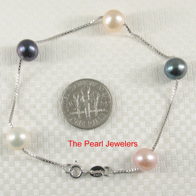 9400094-Multi-Color-Semi-Round-Pearl-Bracelet-.925-Solid-Sterling-Silver-Link