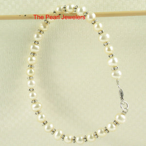 9400100-Sterling-Silver-Bali-Bead-White-Cultured-Freshwater-Pearl-Bracelet-Anklet