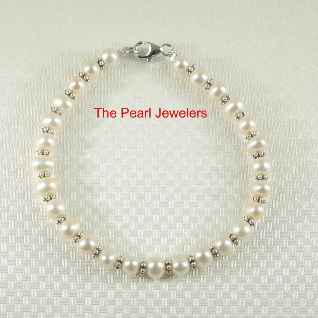 9400100-Sterling-Silver-Bali-Bead-White-Cultured-Freshwater-Pearl-Bracelet-Anklet