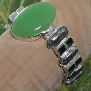 9400114-Solid-Silver-925-Green-Jade-Black-Biwa-Pearls-Cubic-Zirconia-Bracelet