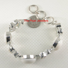 Load image into Gallery viewer, 9400120-Silver-925-Mother-of-Pearl-White-Biwa-Pearls-Cubic-Zirconia-Bracelet