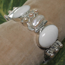 Load image into Gallery viewer, 9400122-Solid-Sterling-Silver-Biwa-Pearls-Cubic-Zirconia-Bracelets