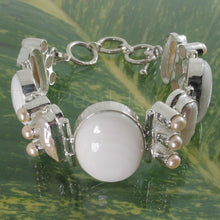 Load image into Gallery viewer, 9400122-Solid-Sterling-Silver-Biwa-Pearls-Cubic-Zirconia-Bracelets